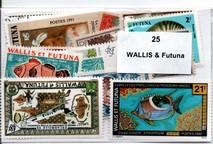 25 timbres des Iles Wallis et Futuna